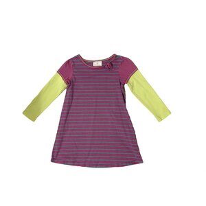 Hanna Andersson Purple Striped Dress Size 100/4